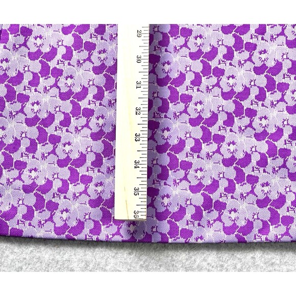 Vintage Dress Womens Large Purple Floral Bow Tie Neck Sheath Stretch Preppy 90s - Picture 9 of 10